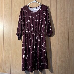 French Grey Floral Dress